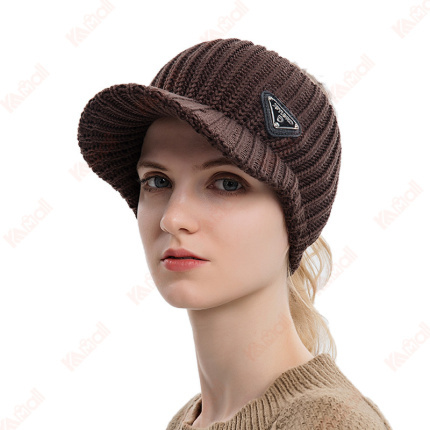 monochrome pattern beanies for women